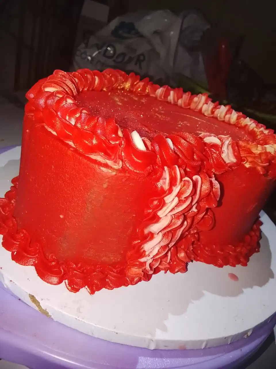 Beautiful red velvet cake slice or cake